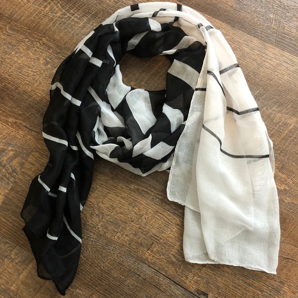 Target Sheer Scarf Black and White Stripe